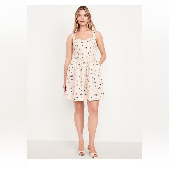 Old Navy womens XL Floral  Fit And Flare Cami Babydoll Cottagecore - Picture 1 of 8